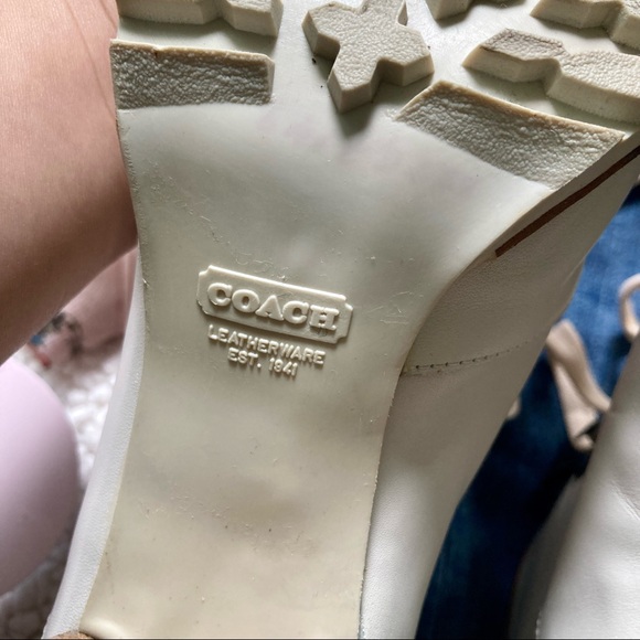 Coach Lucia Ivory Lace-Up Booties - Picture 8 of 14